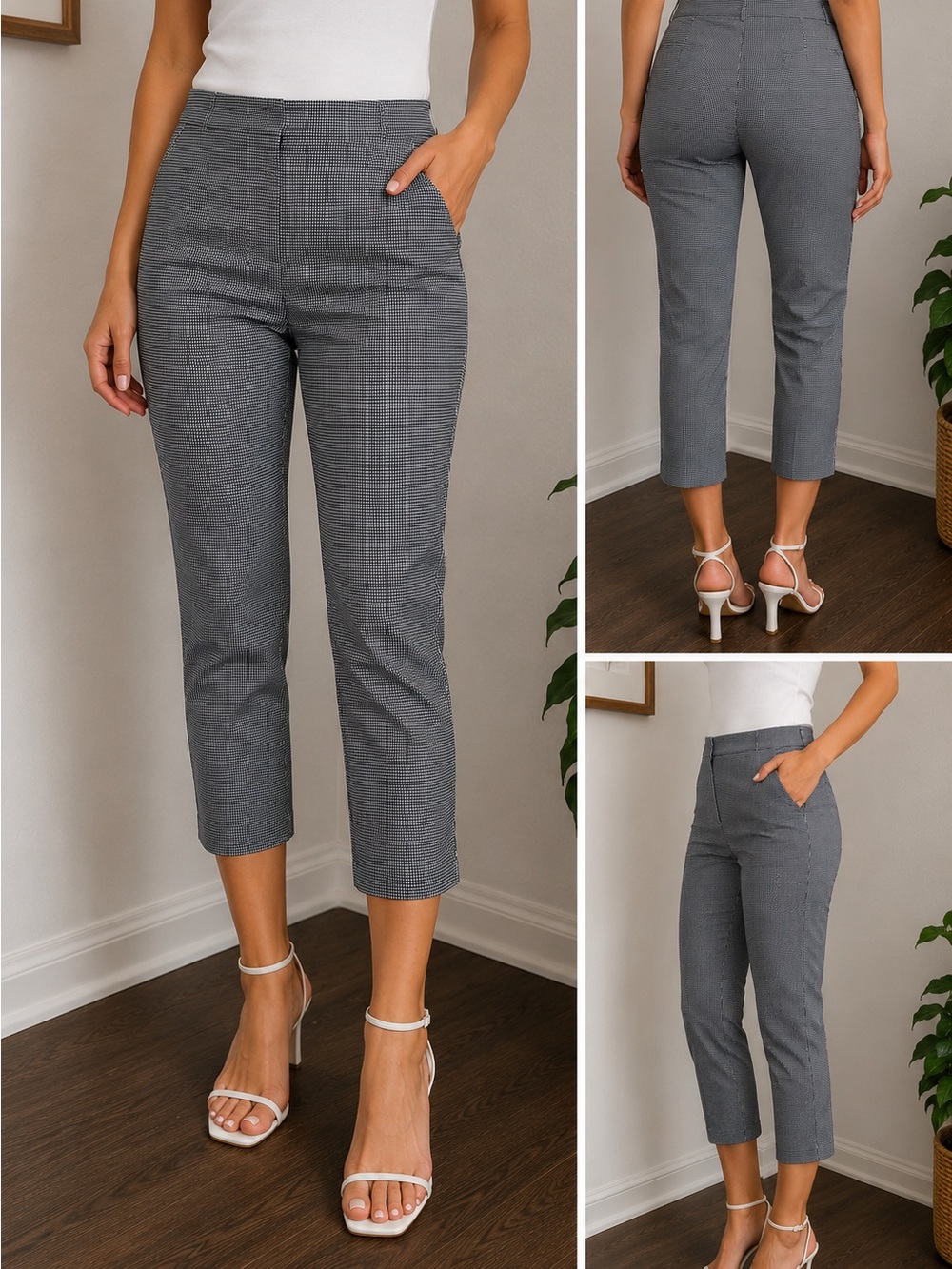 GAP Gray Cropped Straight Ankle Pants